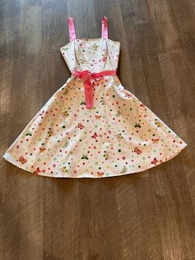 Michelle Antonelli Convertible Butterfly Dress Size 4 Strapless Pink A-Line